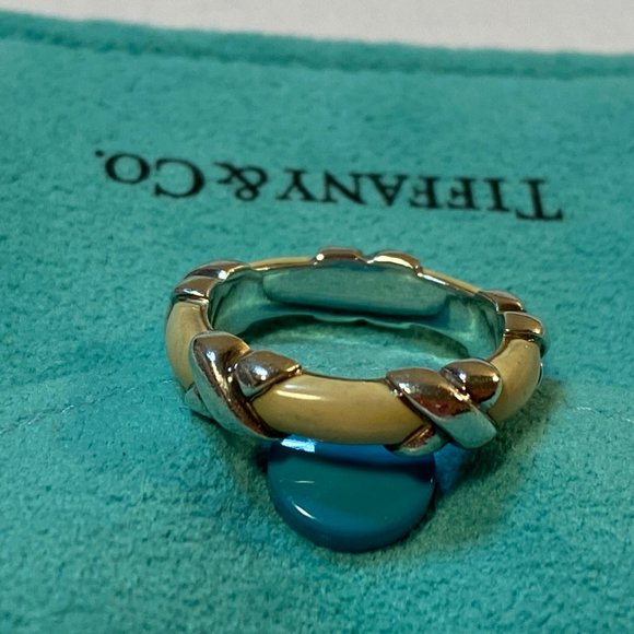 Tiffany & Co. Jewelry - Tiffany & Co. White Enamel Signature X Stack Band Ring size 6
